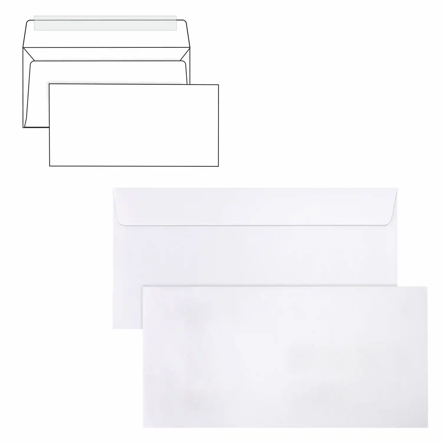 Конверты BRAUBERG Е65 110 х 220 мм отрывная лента, 80 г/м2, 25 шт