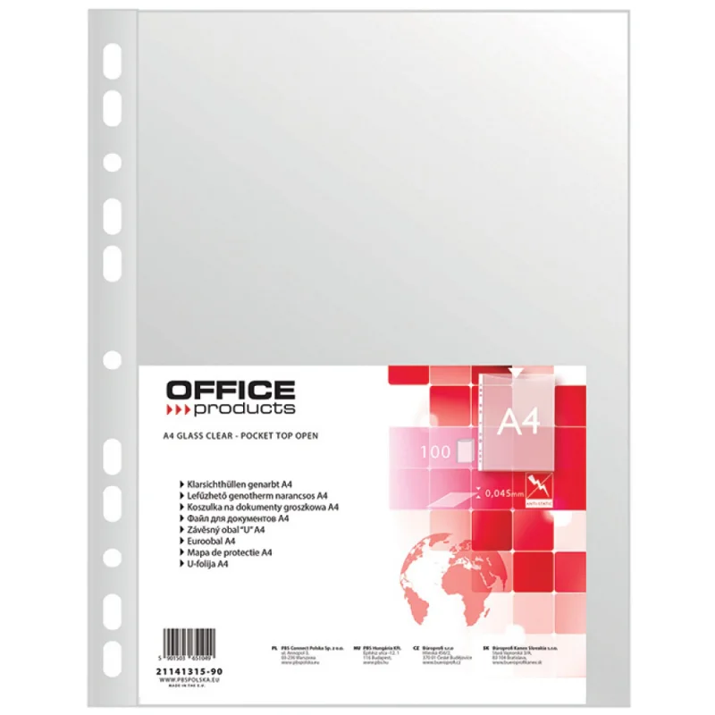 Папка карман А4 Office Products стандарт, 45 мк,100 шт 21141315-90