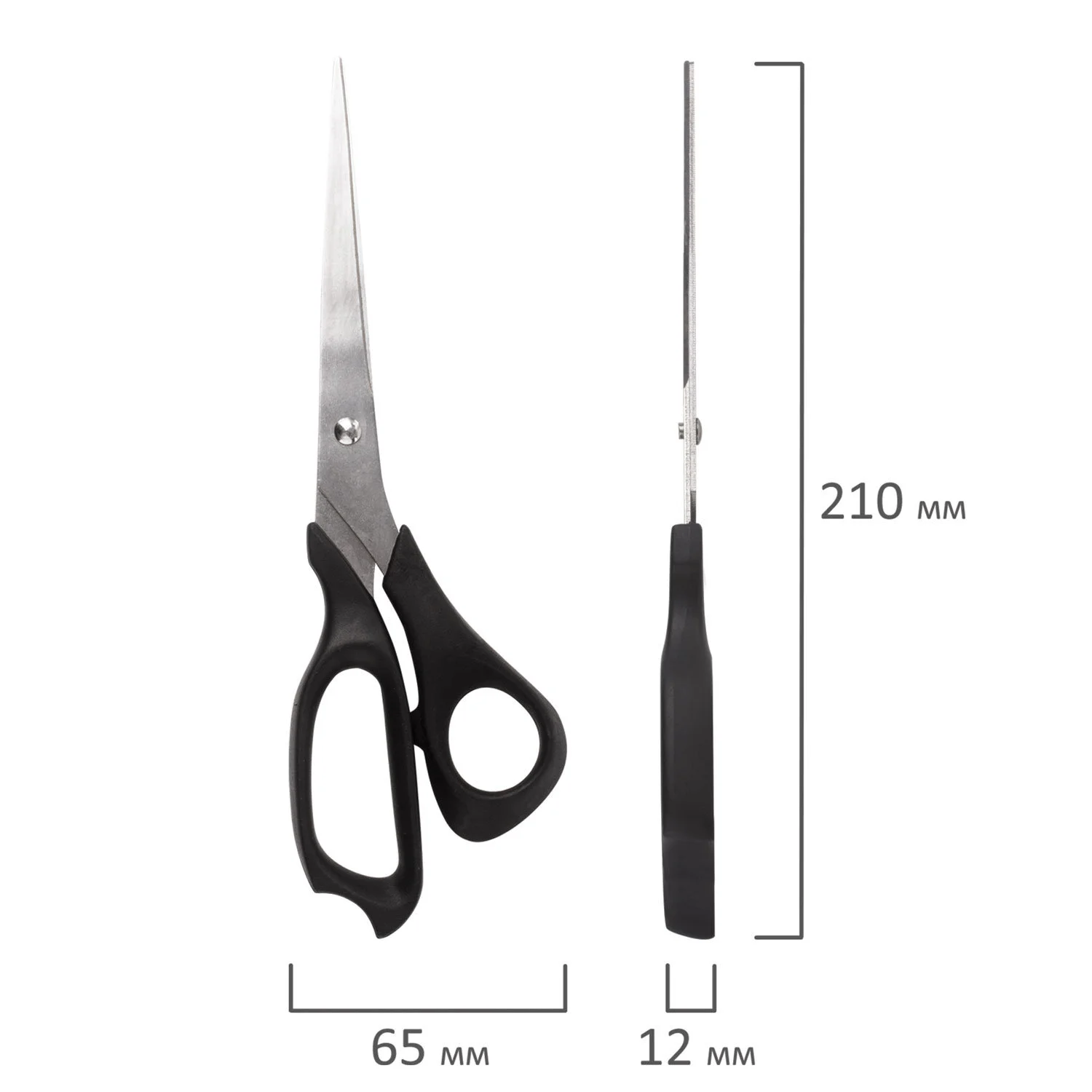 Ножницы STAFF 210 мм чёрные