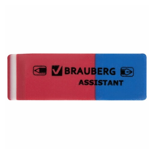 Ластик BRAUBERG 41х14х8мм красно-синий