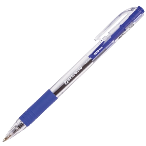 Авторучка шариковая с грипом BRAUBERG Click, чернила синие