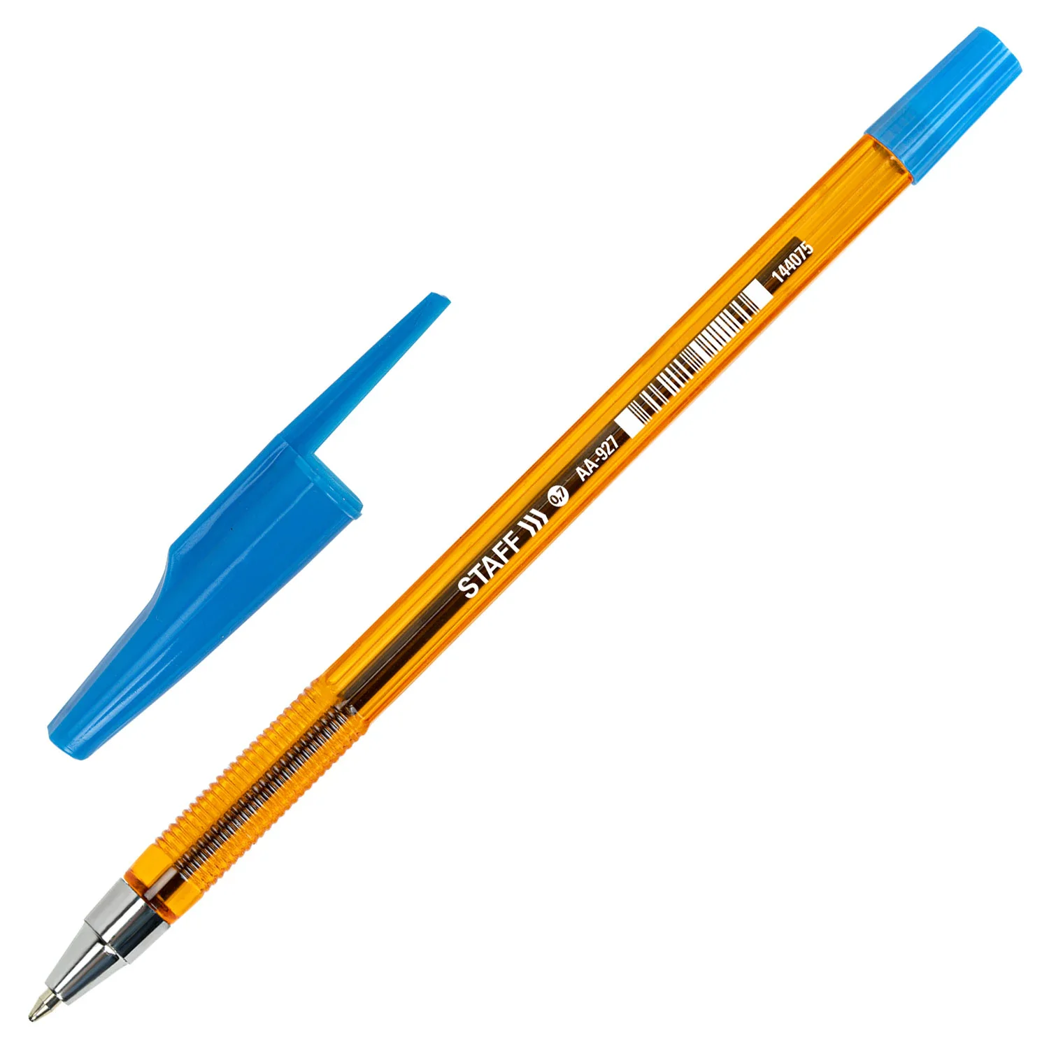 Ручка шариковая STAFF AA-927 ORANGE, корпус оранжевый, синяя