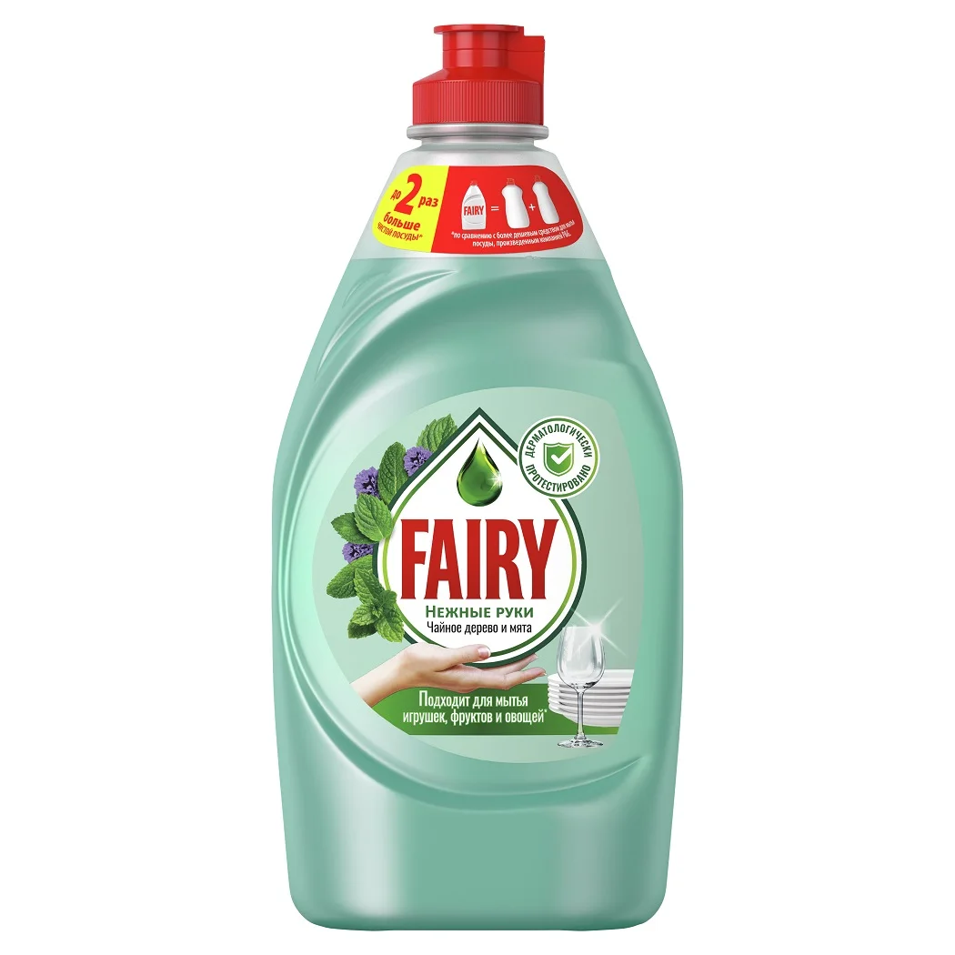 Средство для мытья посуды Fairy Нежные руки Чайное дерево и Мята 450 мл