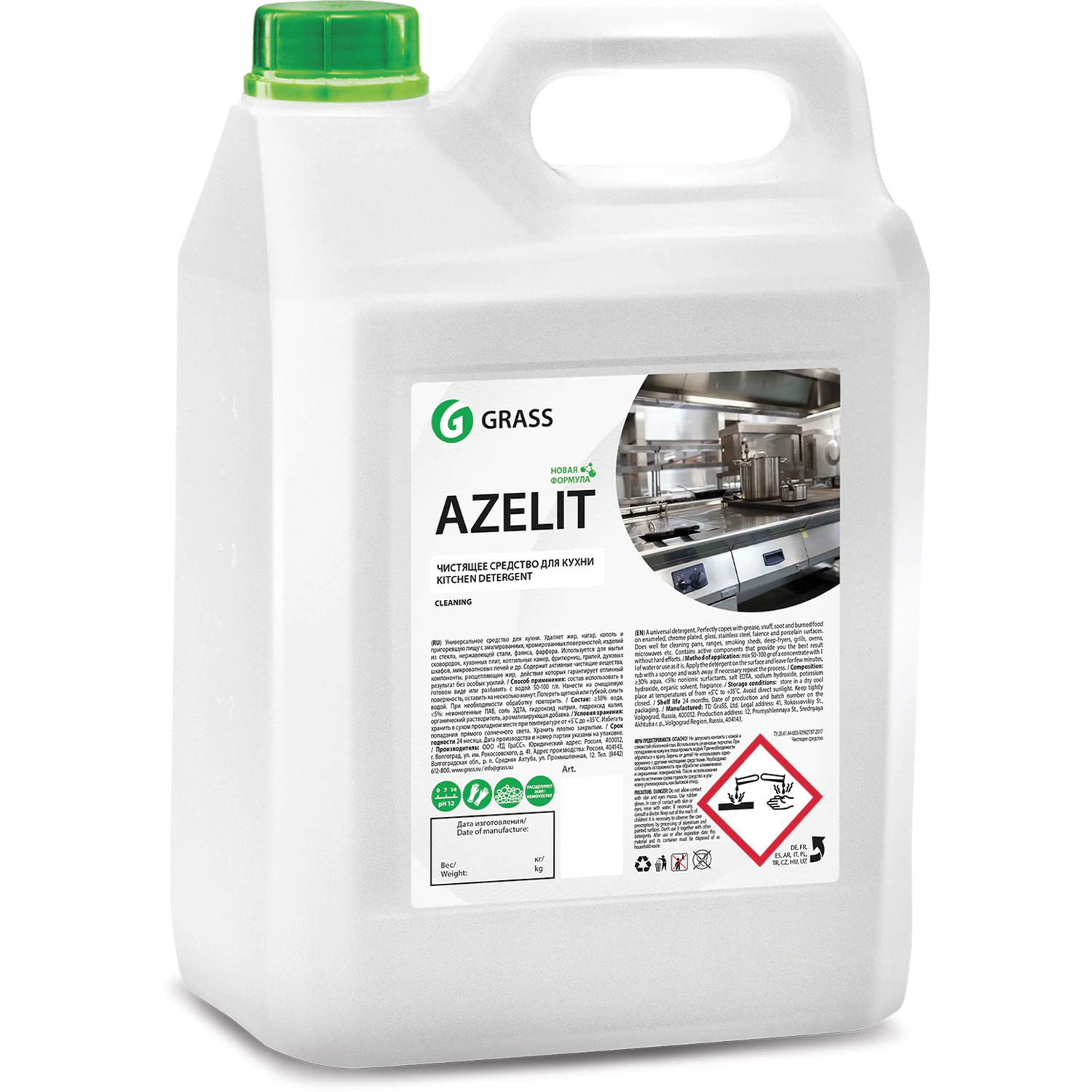 Средство чистящее для плит, духовок и грилей Azelit, канистра 5.6 кг