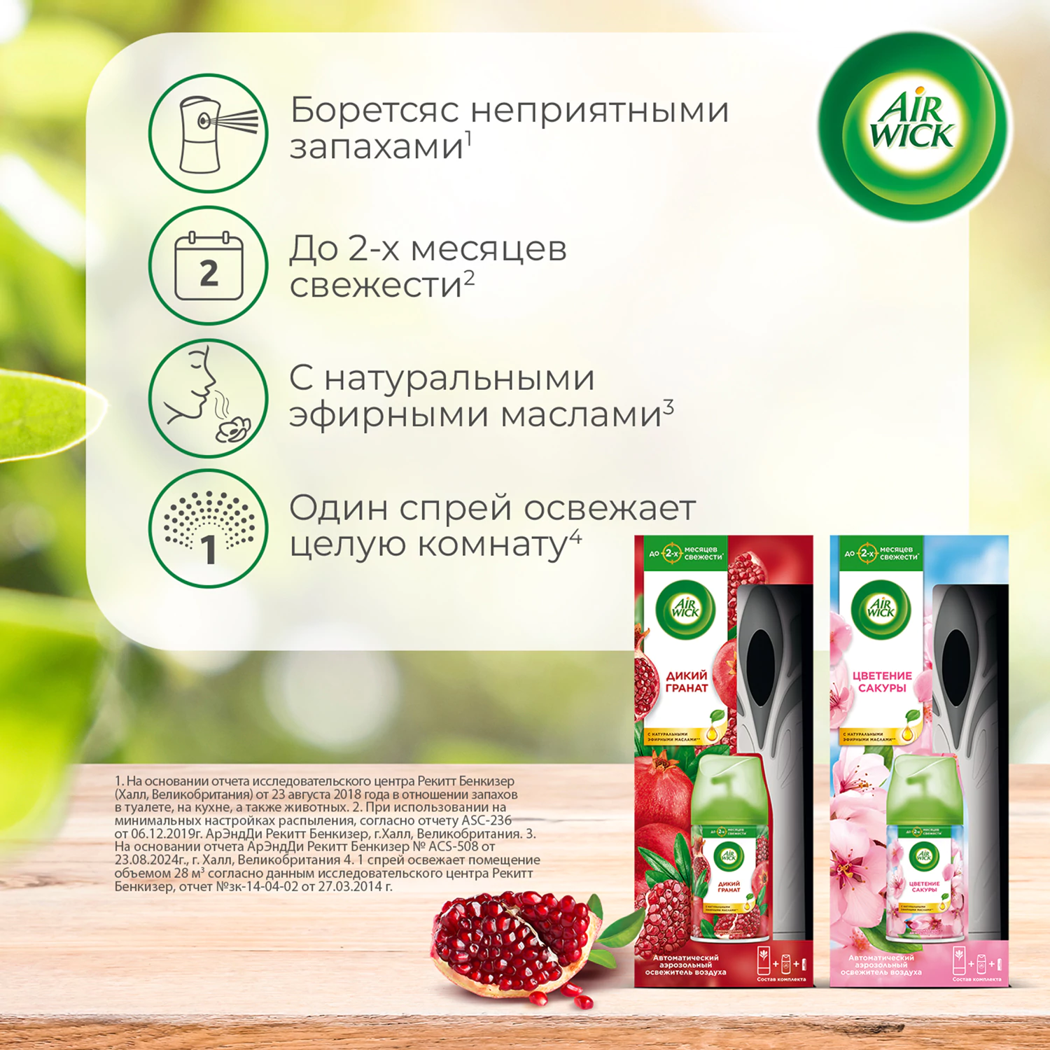 Автоматический освежитель воздуха Air Wick Дикий гранат 250 мл