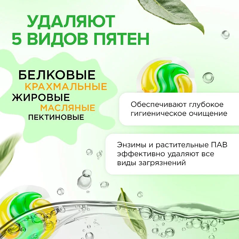 Капсулы для стирки концентрированные гипоаллергенные SYNERGETIC COLOR 60 штук