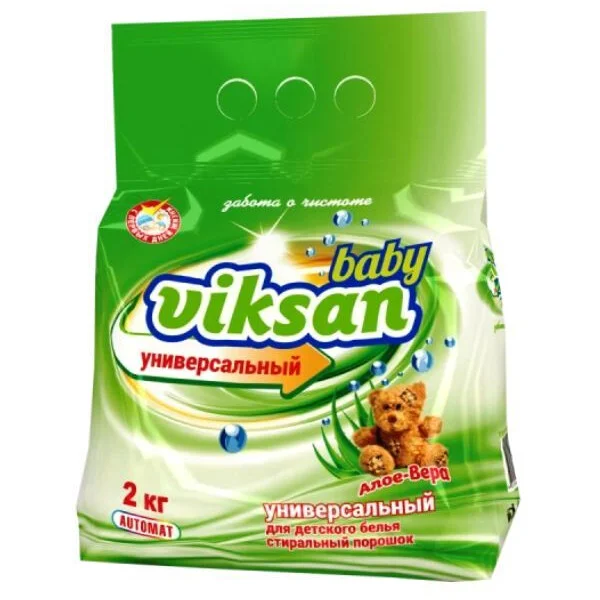 Универсальный стиральный порошок для детского белья VIKSAN baby автомат "Алое-Вера", 2 кг
