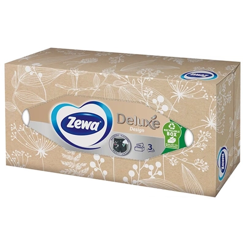 Косметические салфетки Zewa Deluxe Desing 3х слойные, 90 шт