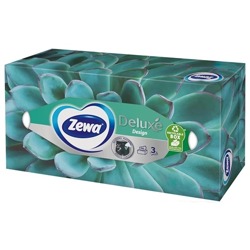 Косметические салфетки Zewa Deluxe Desing 3х слойные, 90 шт