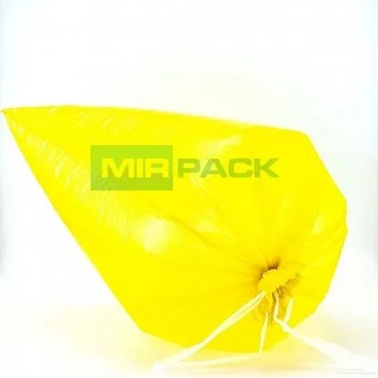 Пакеты для мусора MIRPACK с завязками DELUXE желтые 35 л 35 мкм 10 шт