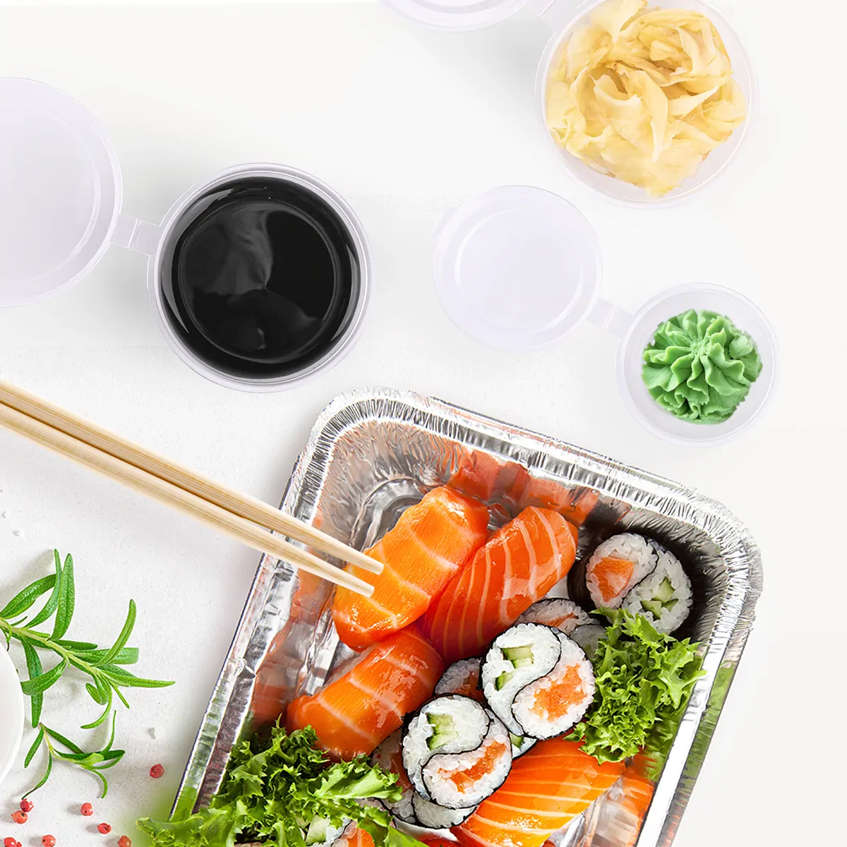 Соусник PP Aviora 30 мл с крышкой нахлобучкой 80 шт